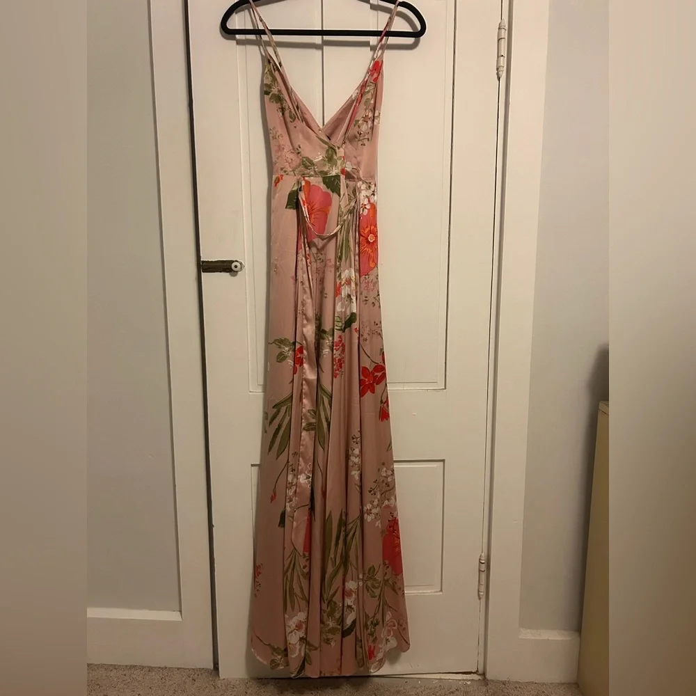 Lulu's Pink Floral Maxi Dress - Picture 3 of 7
